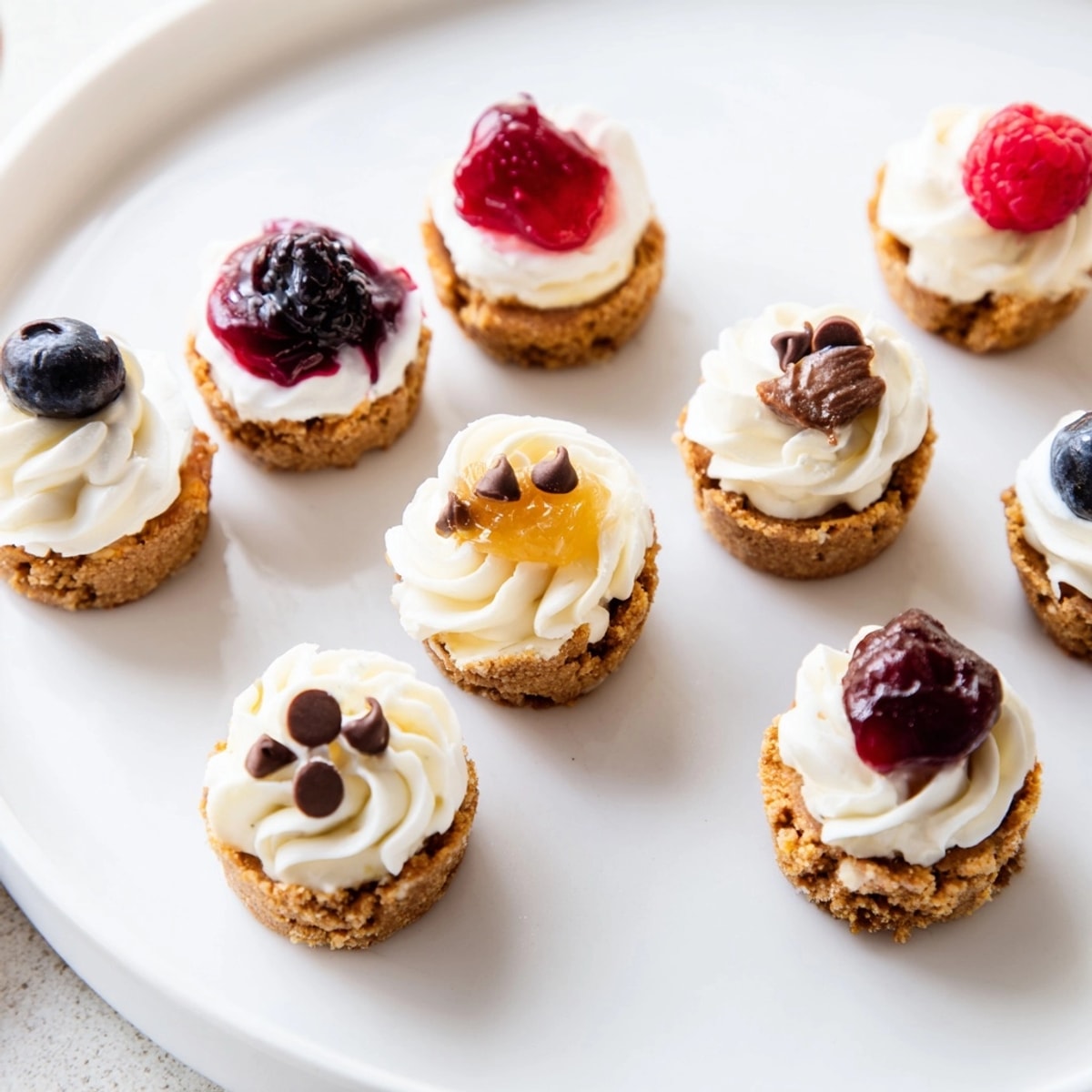 Fluffy, rich No-Bake Cheesecake Bites in mini muffin liners, perfect for parties and snacking.