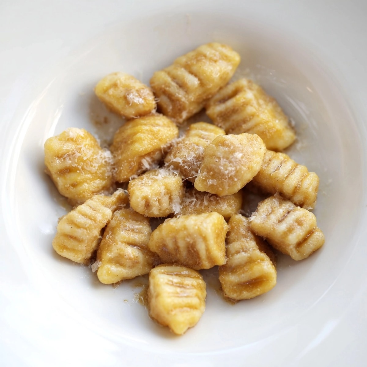 Golden Cinnamon Sugar Ricotta Gnocchi, warm and sweet, coated in glistening melted cinnamon sugar.