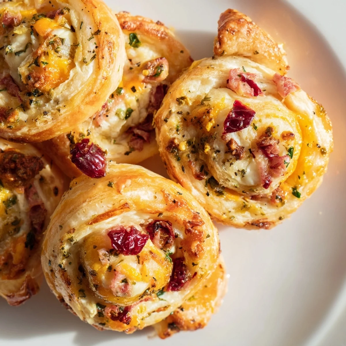 Tasty cranberry jalapeño cheddar swirls, filled with cheese and spices, ready to enjoy.
