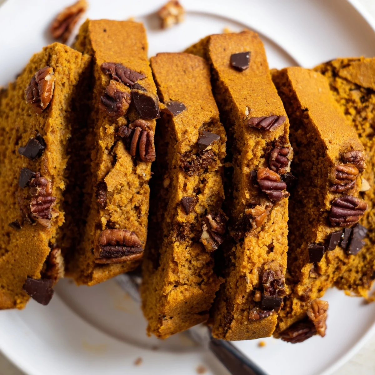 Golden-brown gingerbread pumpkin muffin biscotti, perfect for cozy autumn snacks.  