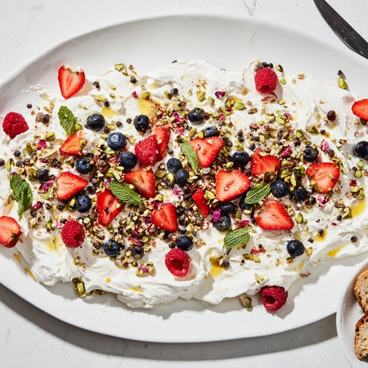 Shareable Butter Board Dessert Version served with toasted bread slices for delightful dipping.