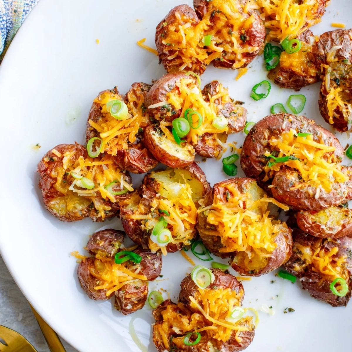 Smashed Green Onion Potato Bombs