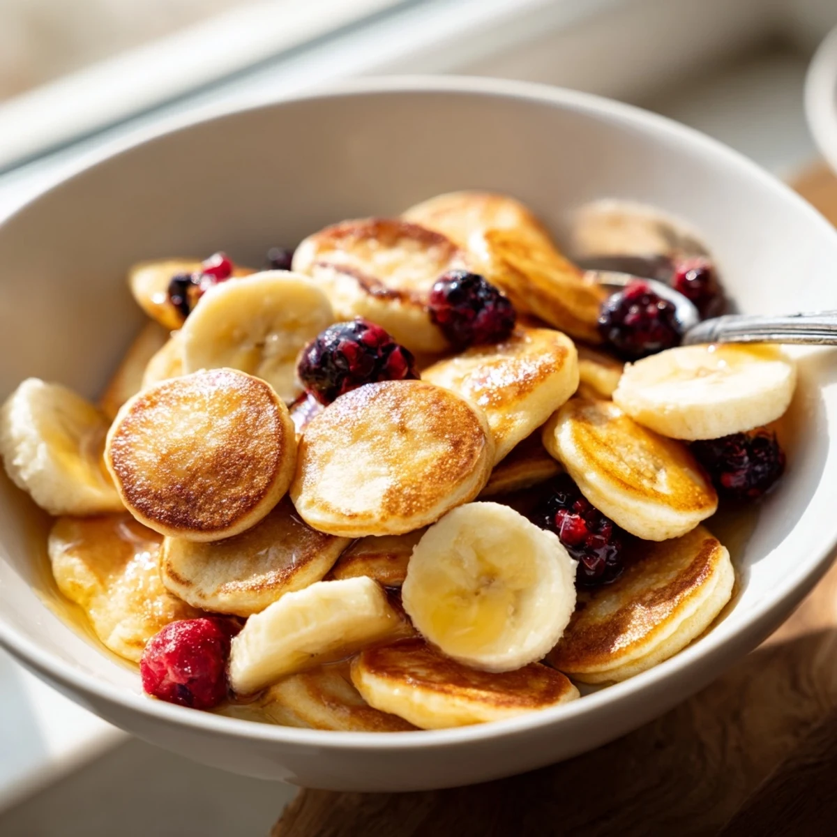 Mini Pancake Cereal Breakfast