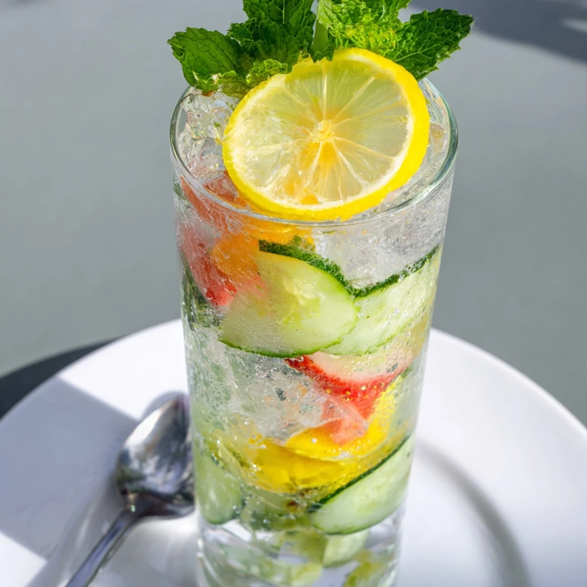 Hydrating and fruity water-based mocktails topped with edible flowers for a vibrant touch.