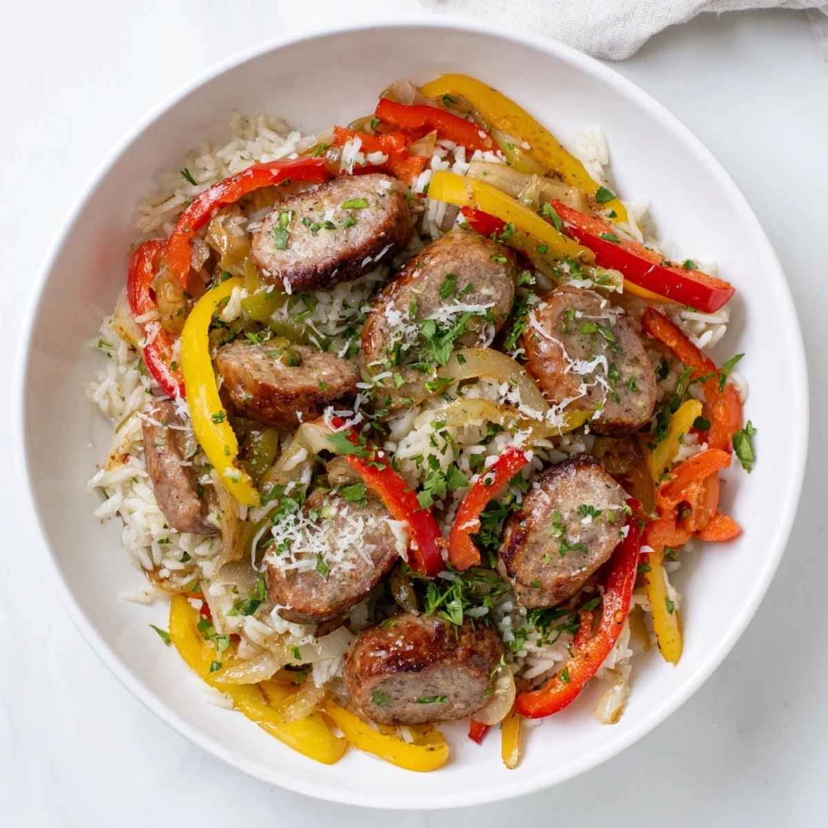 Italian Sausage Peppers Rice
