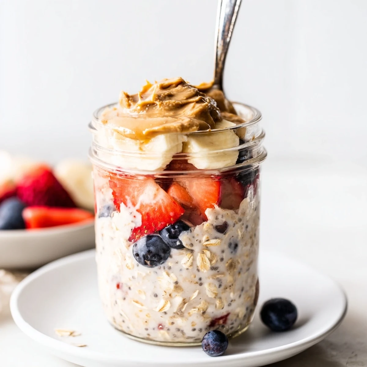 Overnight Oats Fruit Peanut Butter