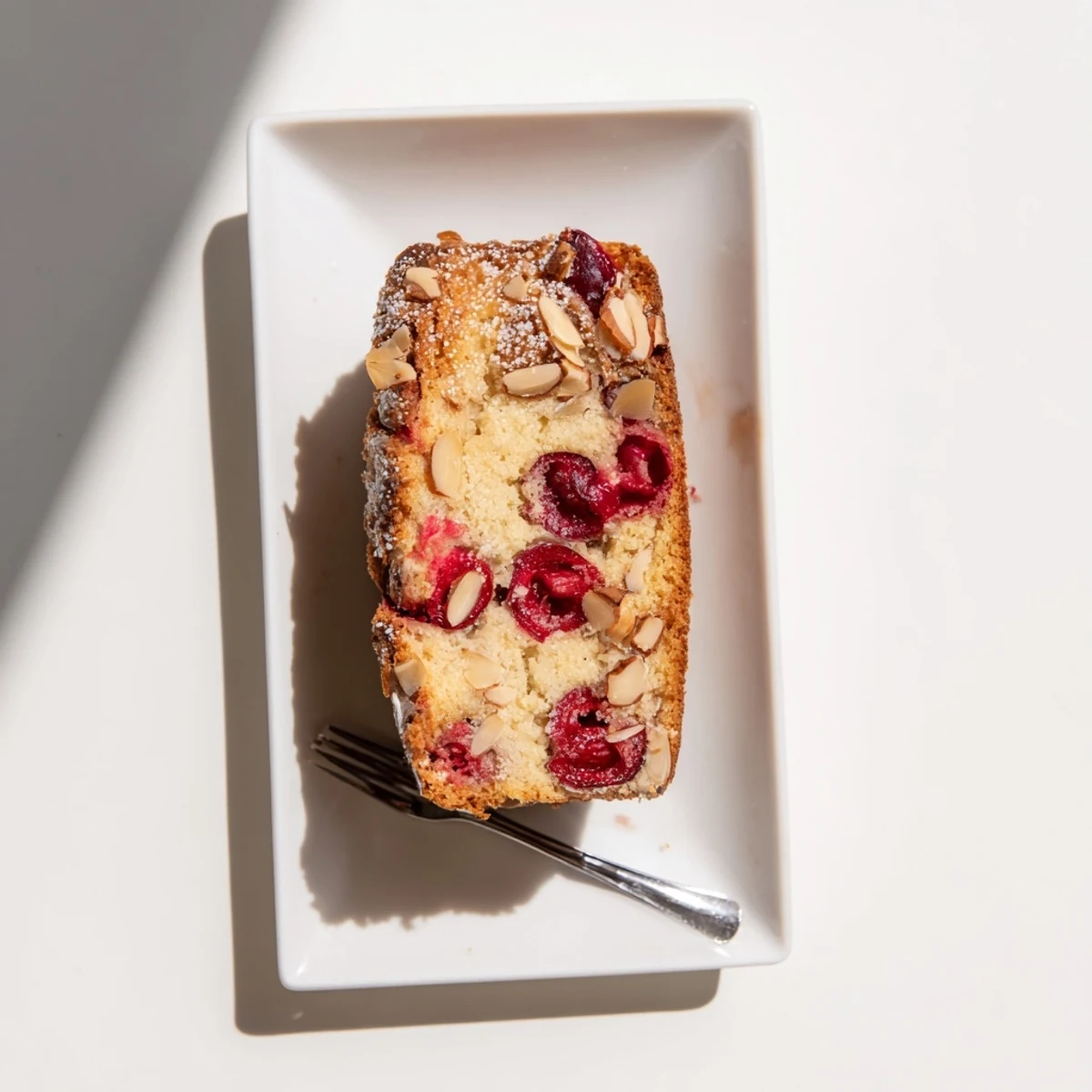 This warm, inviting Cherry Almond Loaf Cake is perfect, with the delicious contrast of textures.