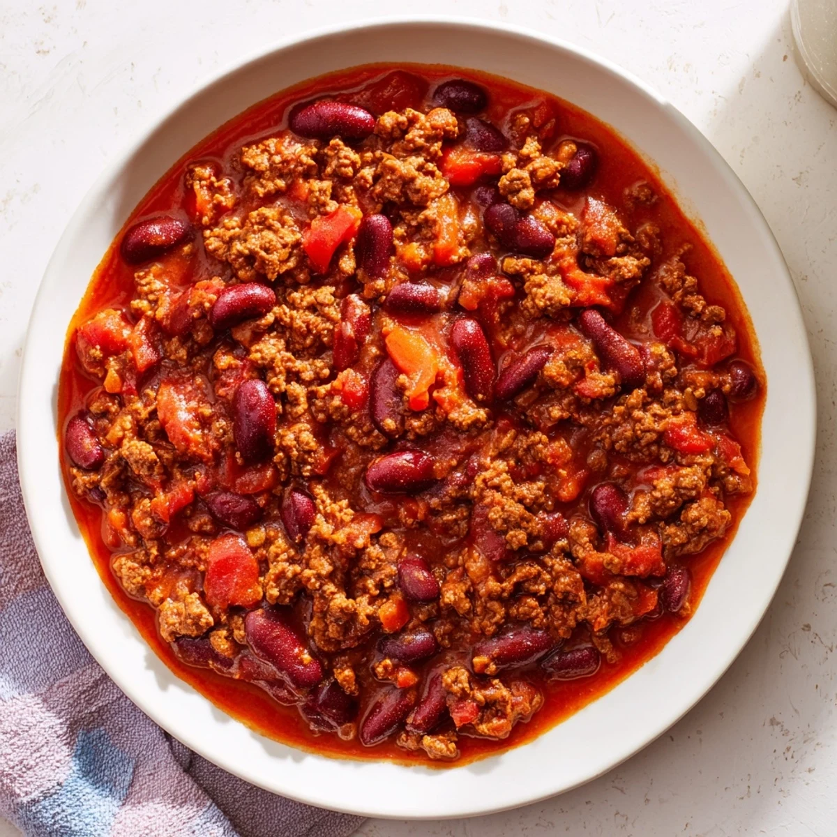 Hearty and flavorful The Secret 4-Ingredient Slow Cooker Chili, ideal with a dollop of cool sour cream.