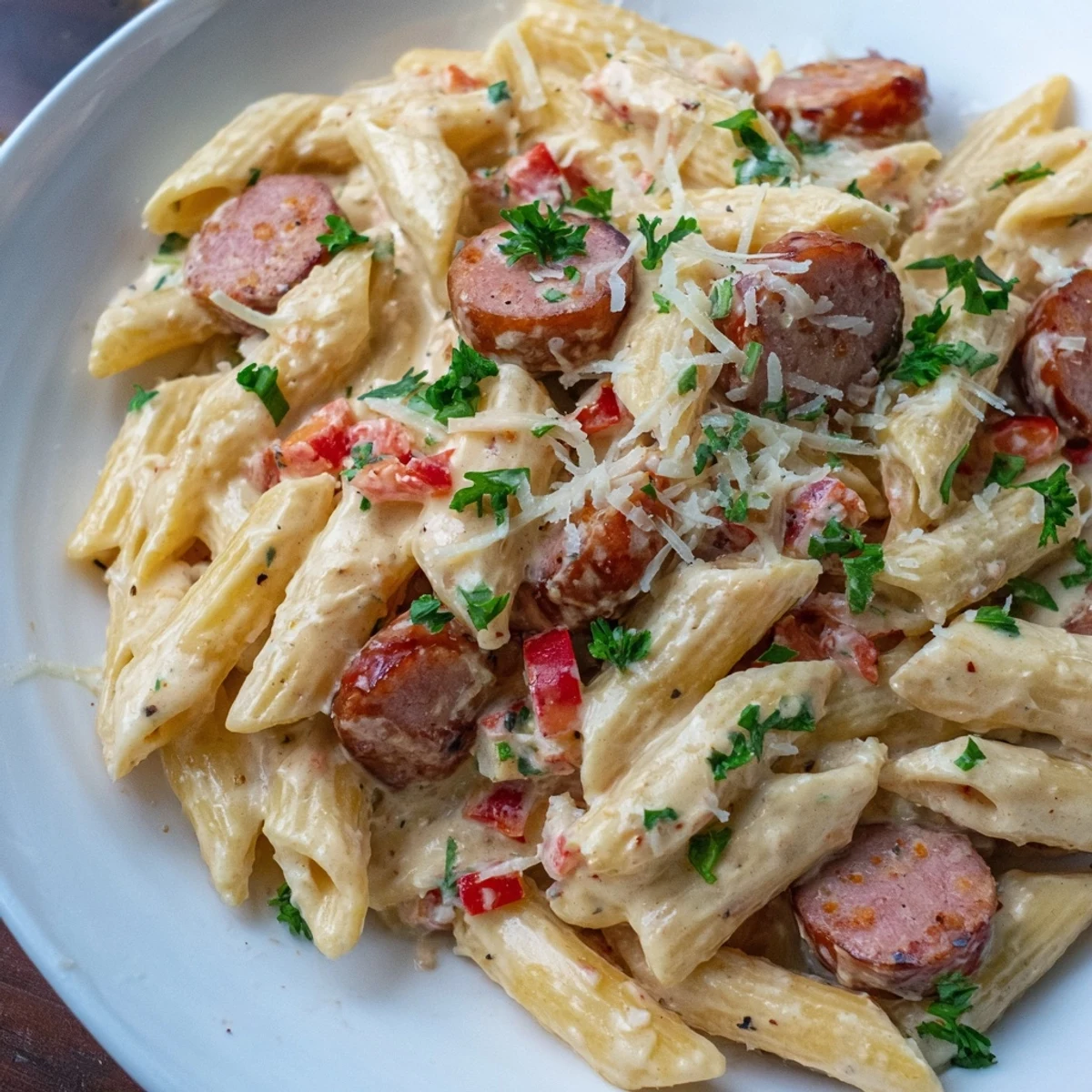 Smoked Sausage Cajun Alfredo