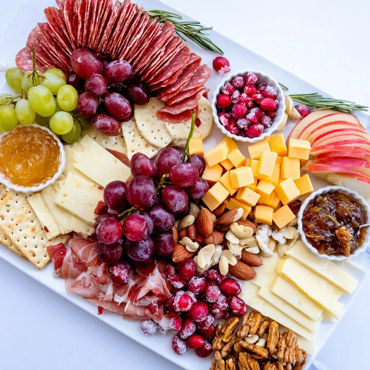 This Sleigh Ride Charcuterie features an array of cured meats and artisan cheeses, perfect for holiday entertaining.