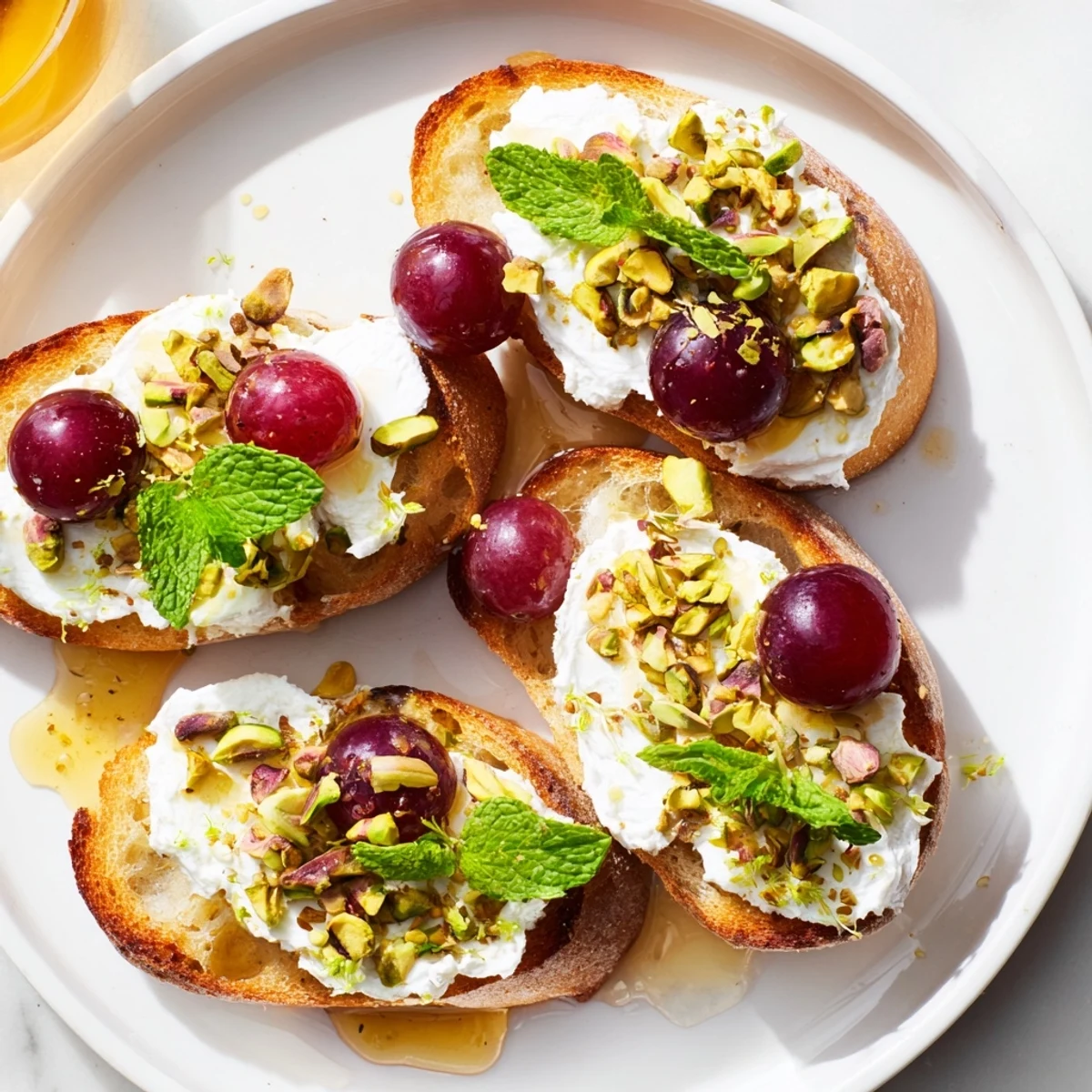Vibrant Zero-Proof Celebration Spread with close-up of non-alcoholic drinks, goat cheese, fresh fruit, and crunchy almonds for guests.