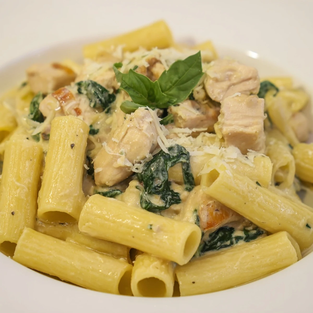 Creamy Budget-Friendly Marry Me Chicken Pasta with golden chicken pieces and a lush, white sauce, ready to savor.