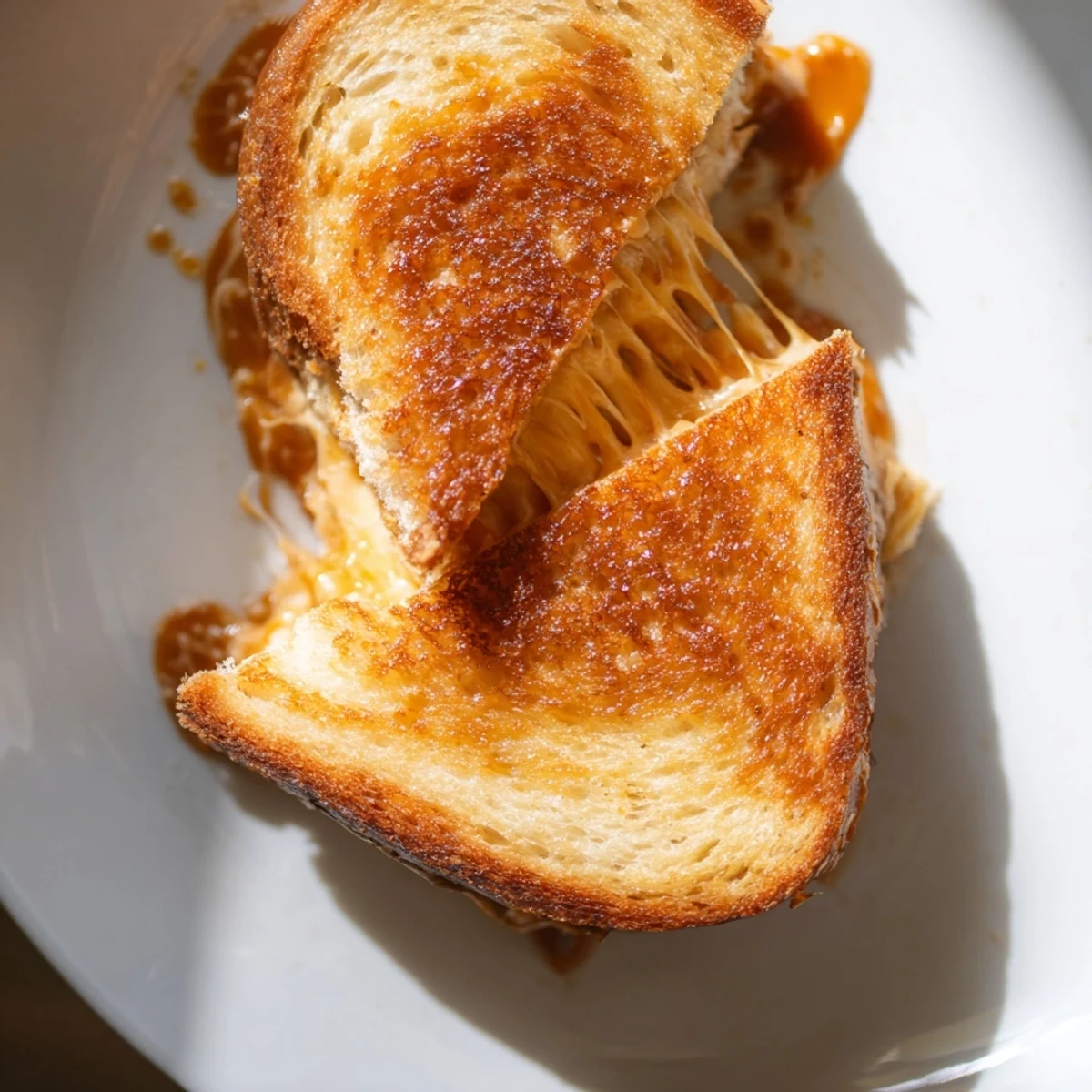 Golden, melty Honey Chipotle Butter Grilled Cheese: showcasing the spicy-sweet flavors alongside bubbly cheese.