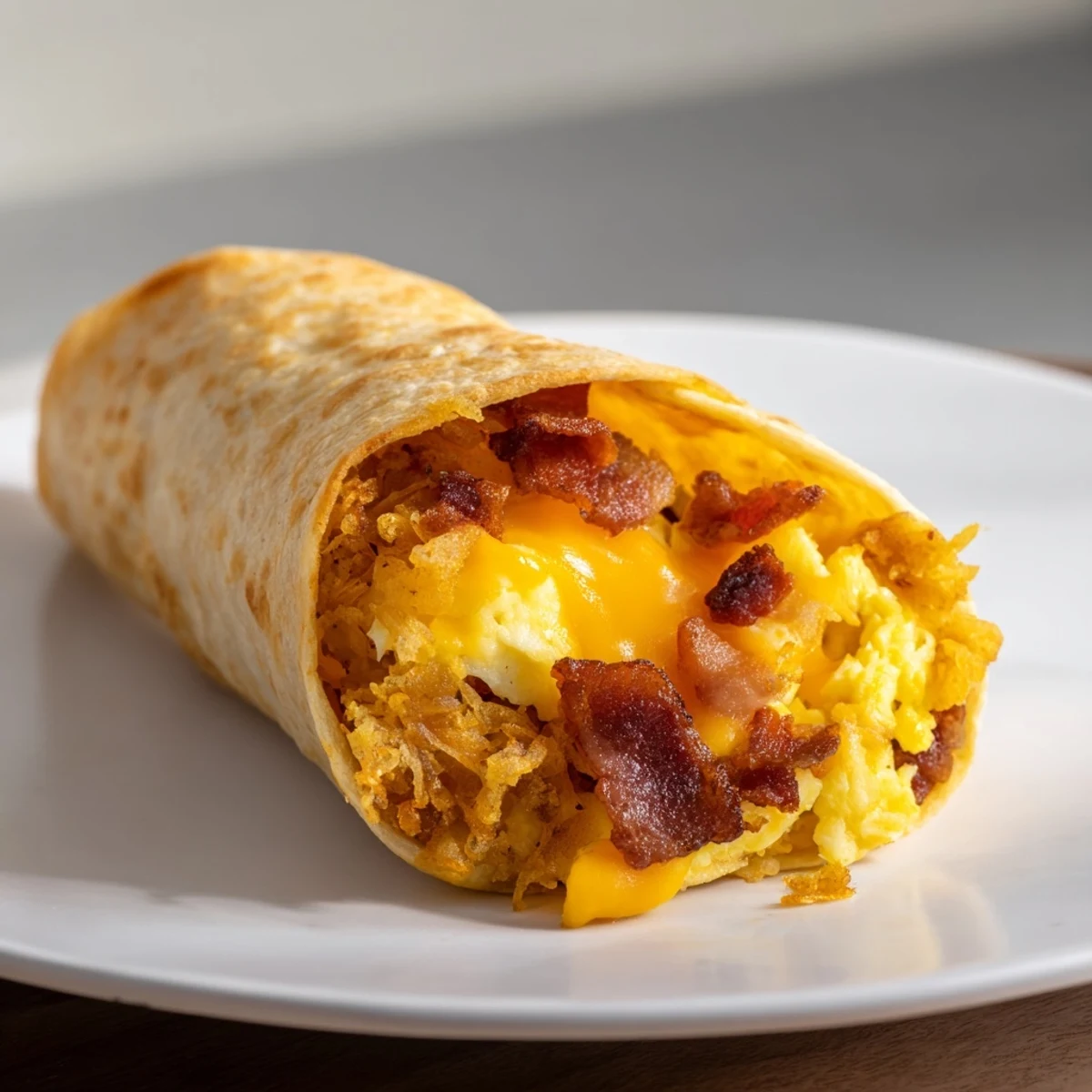 Close-up of fluffy B.E.C. Breakfast Bites, showcasing the delicious combination of eggs, bacon, cheese, and hash browns.