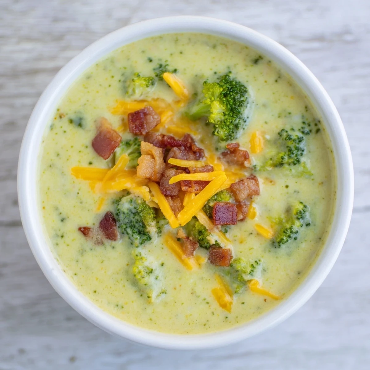Golden, toasted bread alongside a steaming bowl of Broccoli Cheddar Soup, ready to eat.