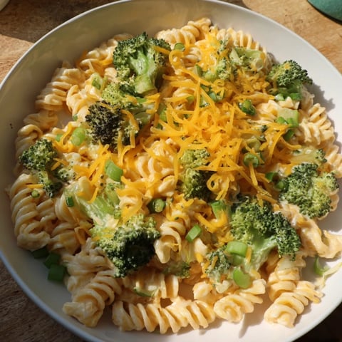 Steaming broccoli and melting cheddar create a creamy base for this Green Goddess Broccoli Cheddar One-Pot Pasta.