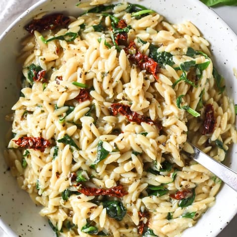 Creamy Tuscan Orzo Bowl