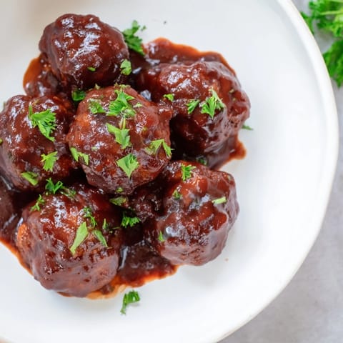 Slow Cooker Cherry BBQ Meatballs