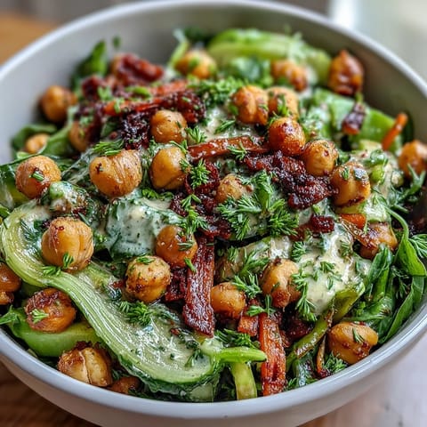 Crunchy celery and chickpea salad with Dijon vinaigrette, a fresh and vibrant dish with crisp vegetables and a tangy dressing.