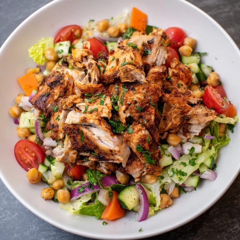 This Chicken Salad features juicy roasted chicken, crunchy vegetables, and a bright lemon dressing.