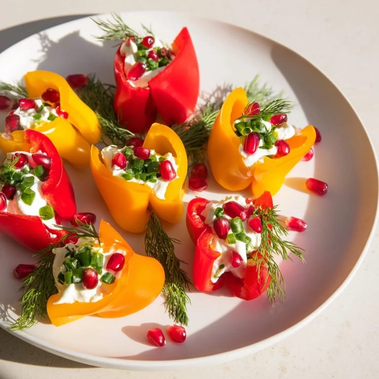 Enjoy this delightful Bell Pepper Christmas Bow, a vegetarian appetizer perfect for Christmas gatherings.