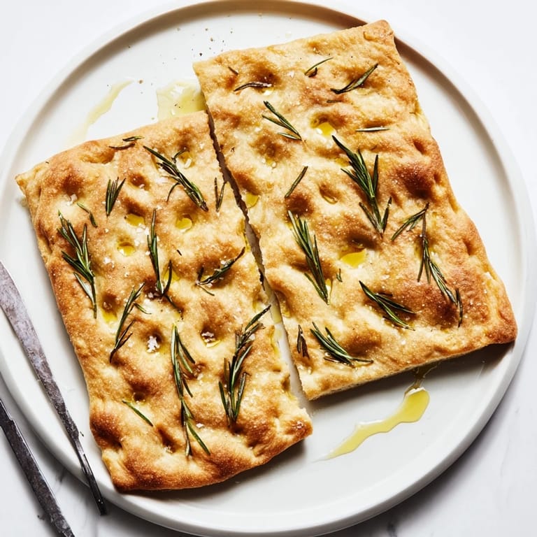 Enjoy a visual of this Italian Holiday Bread focaccia, ready to be sliced and served warm.