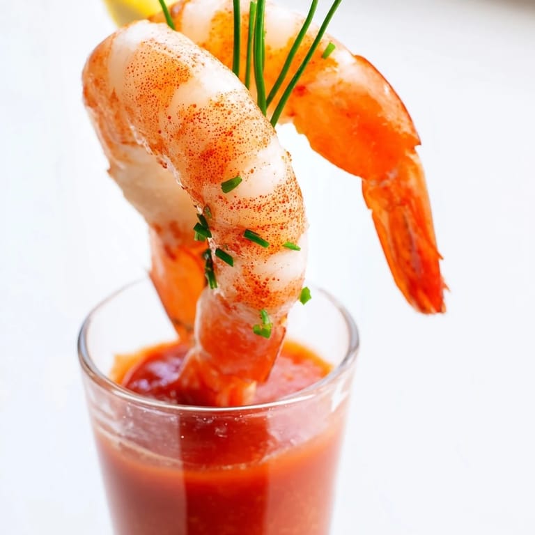 Enjoy flavorful Retro Prawn Cocktail Shooters: sweet shrimp in a zesty, easy-to-make cocktail sauce.