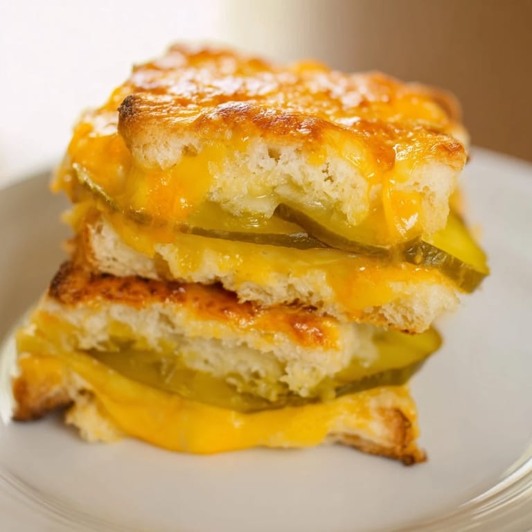 Savory and crispy Pickle Bread Sandwich, made with cheese buns and dill pickles, perfect for lunch.