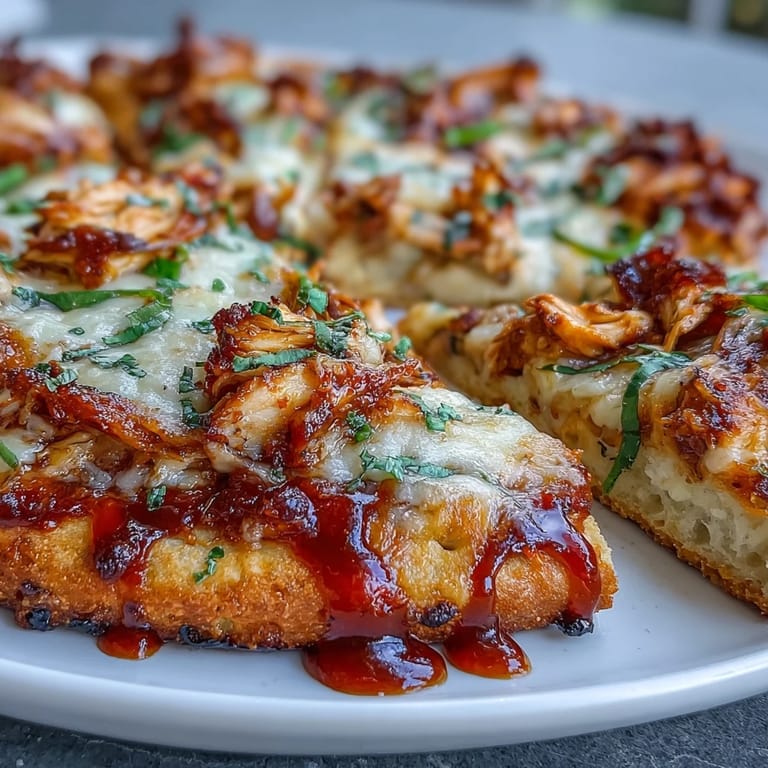 Crisp-edged garlic naan bases hold tender chicken, red enchilada sauce, and melted cheddar for a bold weeknight fusion.