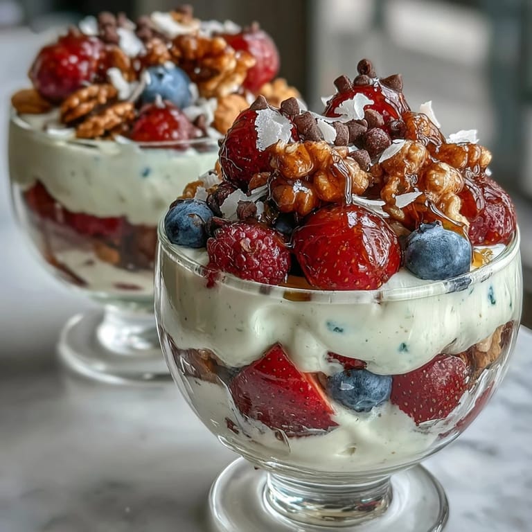 Create your own parfait at this Galentines brunch spread featuring Greek yogurt, fresh berries, and crunchy granola in elegant glasses.