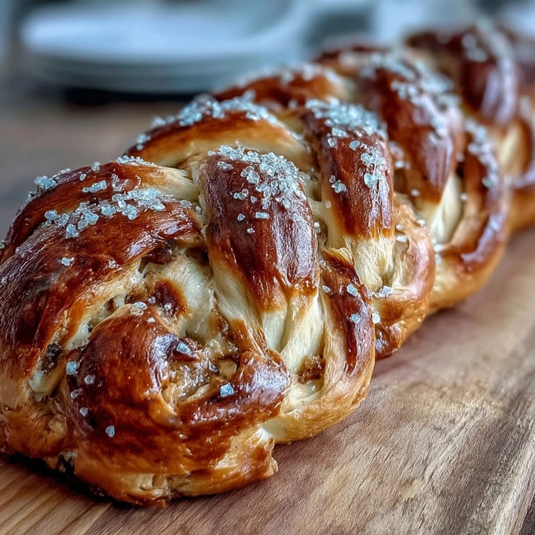 Festive King Cake Braid with Lemon Cream Cheese Filling - braided sweet bread with creamy lemon filling and purple, green, and gold sugar sprinkles.