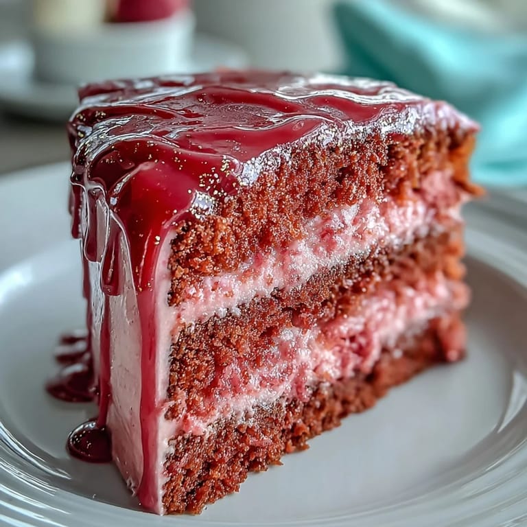 Beautiful pink velvet cake, perfect for any celebration, topped with rosé buttercream.
